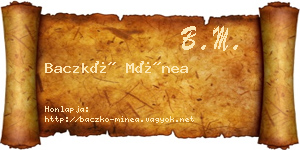 Baczkó Mínea névjegykártya